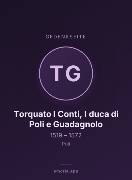 Gedenkportrait von Torquato I Conti, I duca di Poli e Guadagnolo