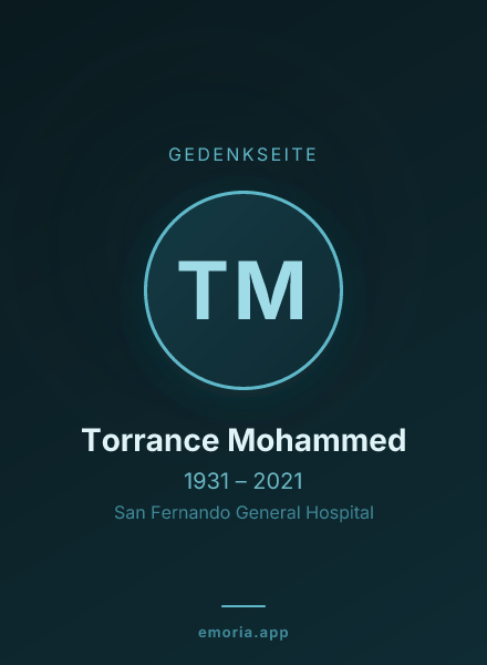 Gedenkportrait von Torrance Mohammed