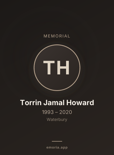 Memorial portrait of Torrin Jamal Howard