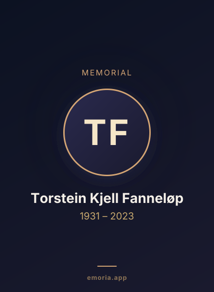 Memorial portrait of Torstein Kjell Fanneløp