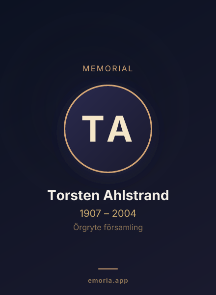 Memorial portrait of Torsten Ahlstrand