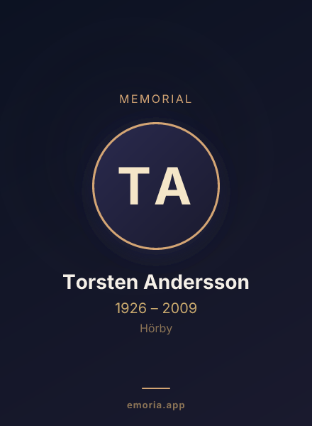 Memorial portrait of Torsten Andersson