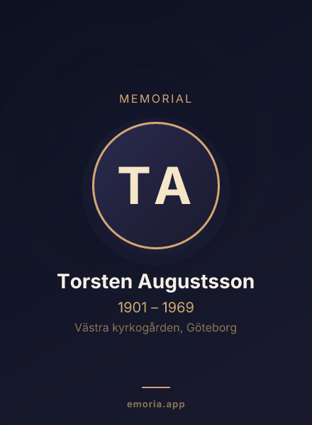 Memorial portrait of Torsten Augustsson