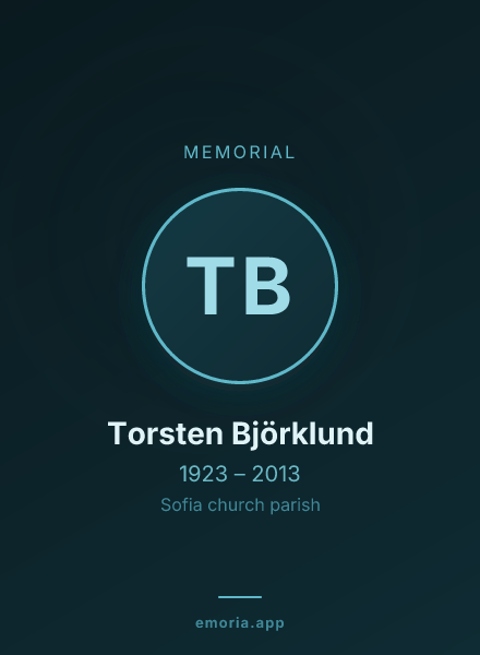 Memorial portrait of Torsten Björklund