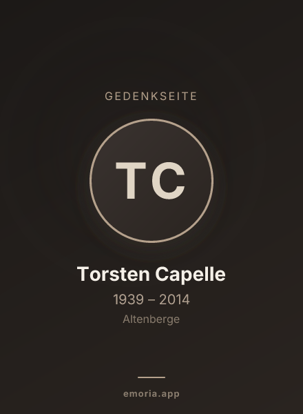 Gedenkportrait von Torsten Capelle
