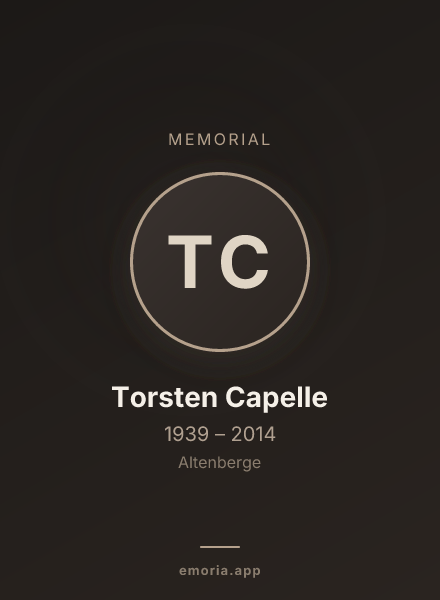 Memorial portrait of Torsten Capelle