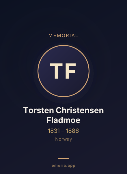 Memorial portrait of Torsten Christensen Fladmoe