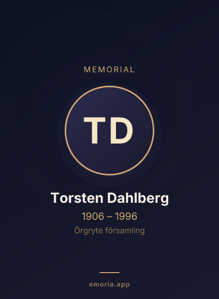 Memorial portrait of Torsten Dahlberg