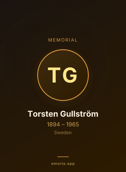 Memorial portrait of Torsten Gullström