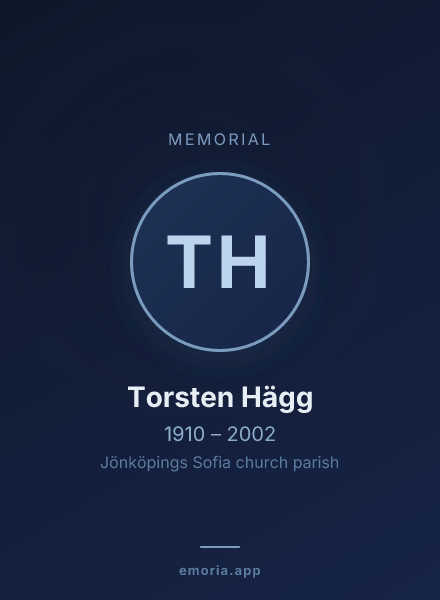 Memorial portrait of Torsten Hägg