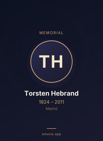 Memorial portrait of Torsten Hebrand