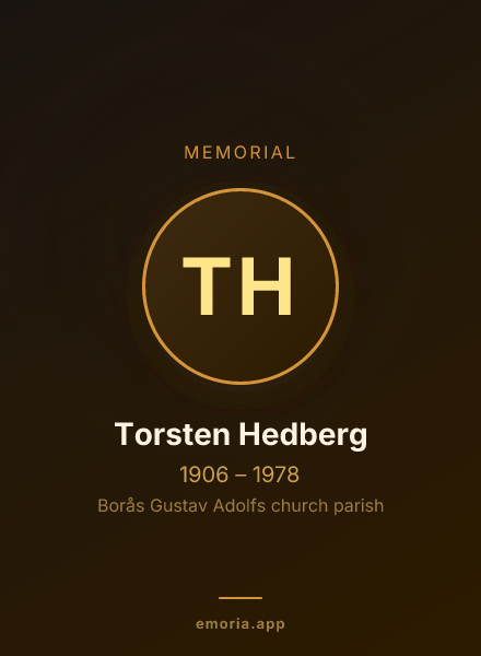 Memorial portrait of Torsten Hedberg