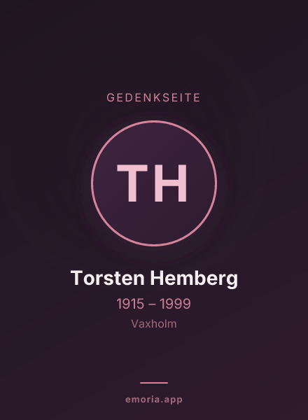 Gedenkportrait von Torsten Hemberg
