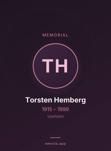 Memorial portrait of Torsten Hemberg