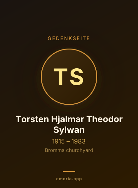 Gedenkportrait von Torsten Hjalmar Theodor Sylwan