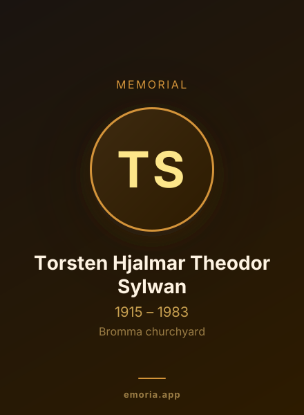 Memorial portrait of Torsten Hjalmar Theodor Sylwan