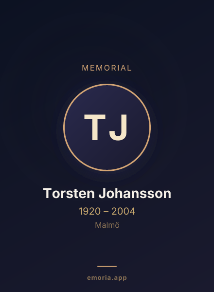 Memorial portrait of Torsten Johansson