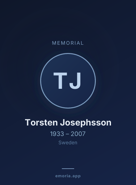 Memorial portrait of Torsten Josephsson