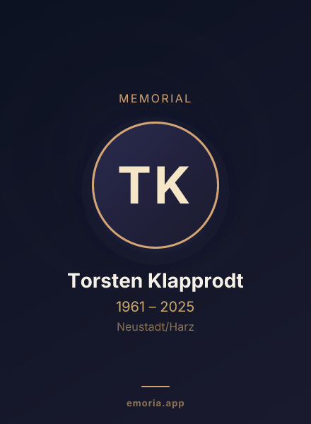 Memorial portrait of Torsten Klapprodt