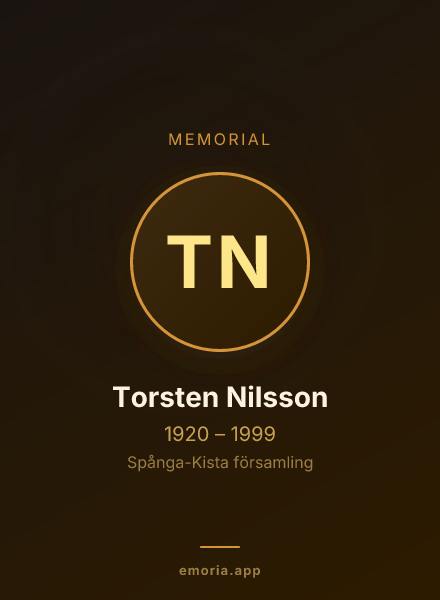 Memorial portrait of Torsten Nilsson