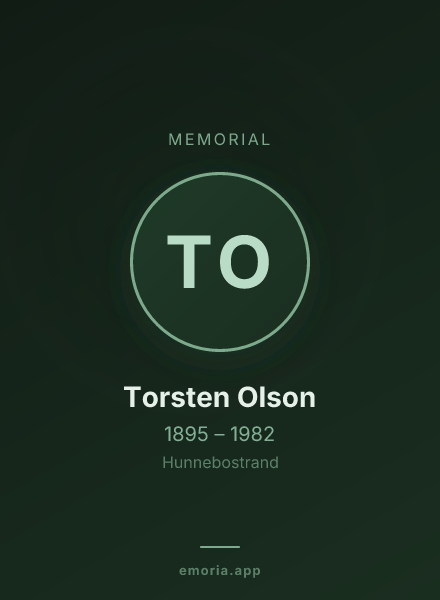 Memorial portrait of Torsten Olson