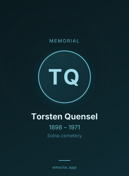 Memorial portrait of Torsten Quensel
