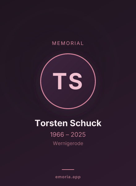 Memorial portrait of Torsten Schuck