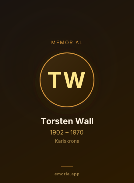 Memorial portrait of Torsten Wall