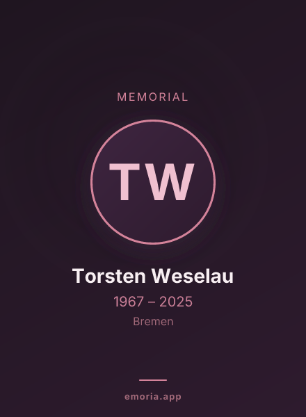 Memorial portrait of Torsten Weselau