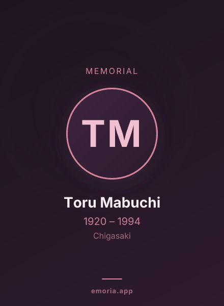 Memorial portrait of Toru Mabuchi