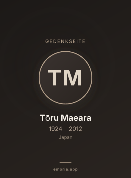 Gedenkportrait von Tōru Maeara