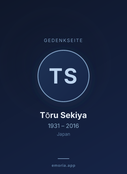 Gedenkportrait von Tōru Sekiya