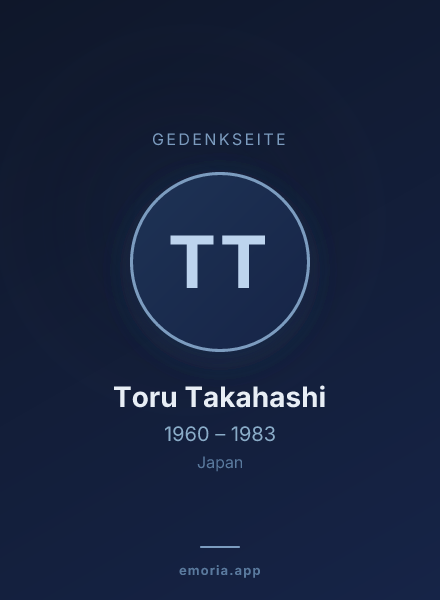 Gedenkportrait von Toru Takahashi