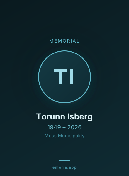 Memorial portrait of Torunn Isberg