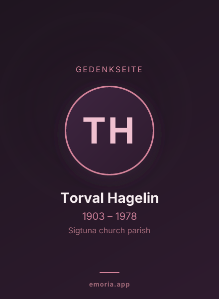 Gedenkportrait von Torval Hagelin