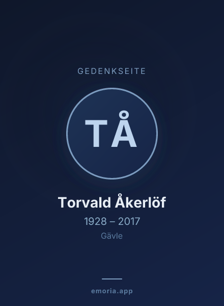 Gedenkportrait von Torvald Åkerlöf