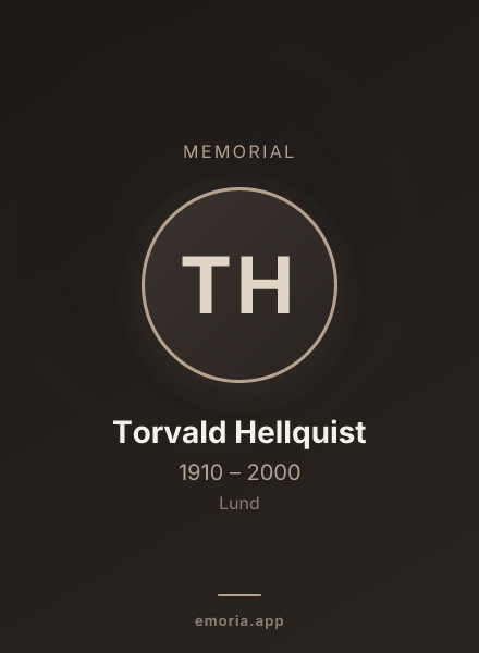 Memorial portrait of Torvald Hellquist