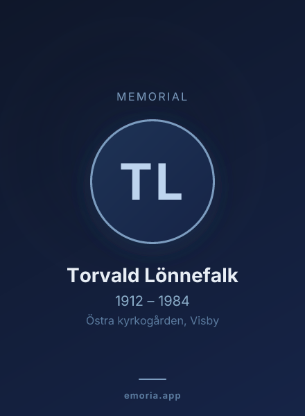 Memorial portrait of Torvald Lönnefalk