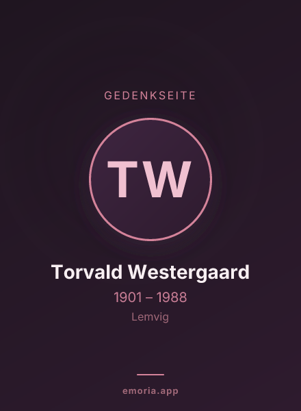 Gedenkportrait von Torvald Westergaard