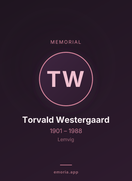 Memorial portrait of Torvald Westergaard