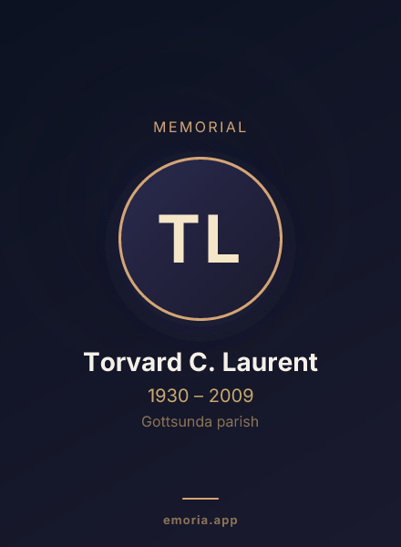 Memorial portrait of Torvard C. Laurent