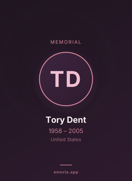 Memorial portrait of Tory Dent