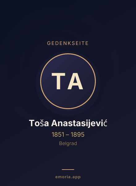 Gedenkportrait von Toša Anastasijević