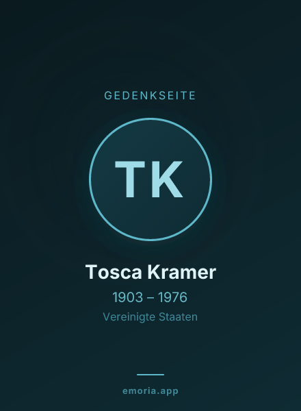 Gedenkportrait von Tosca Kramer