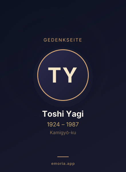 Gedenkportrait von Toshi Yagi