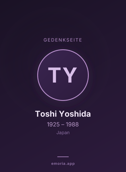 Gedenkportrait von Toshi Yoshida