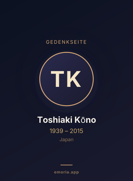 Gedenkportrait von Toshiaki Kōno