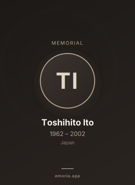 Memorial portrait of Toshihito Ito