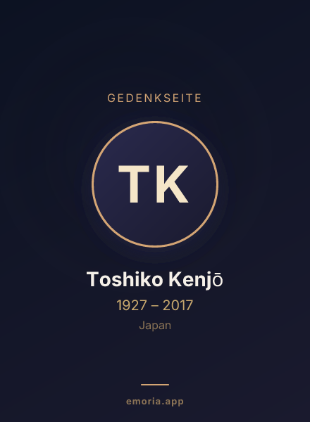 Gedenkportrait von Toshiko Kenjō