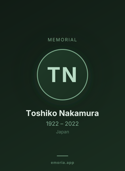 Memorial portrait of Toshiko Nakamura